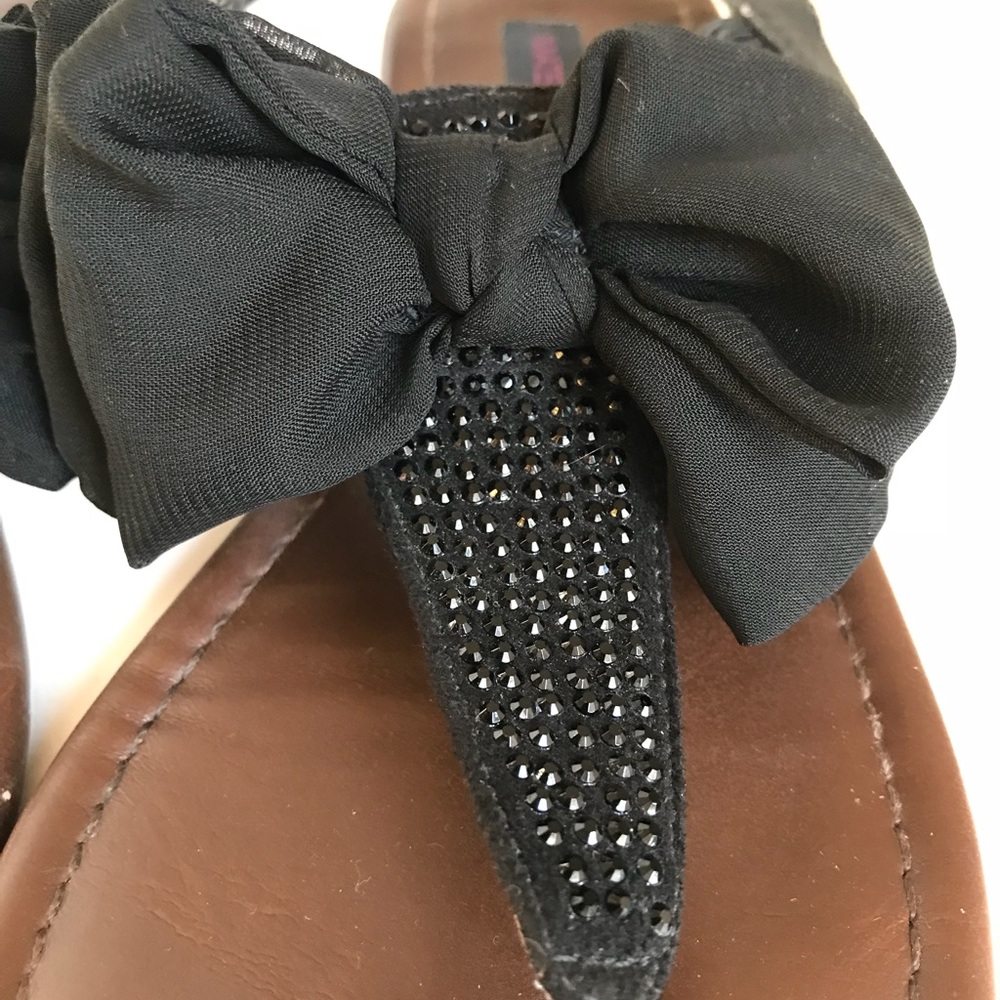 Material Girl Gladiator-Style Glittery Bow Sandals